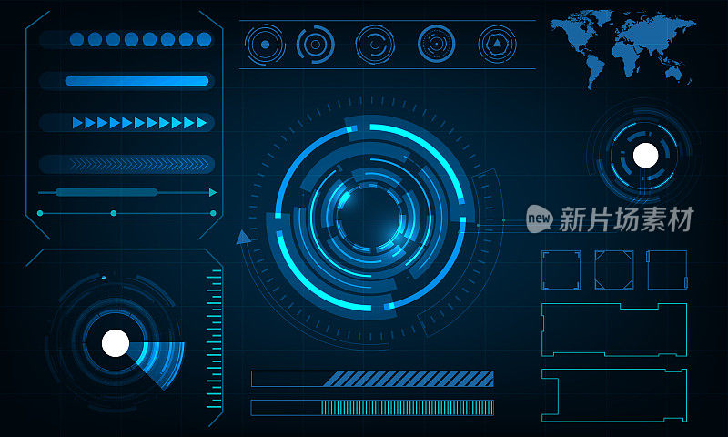 Abstract circle technology futuristic interface HUD concept , vector illustration.